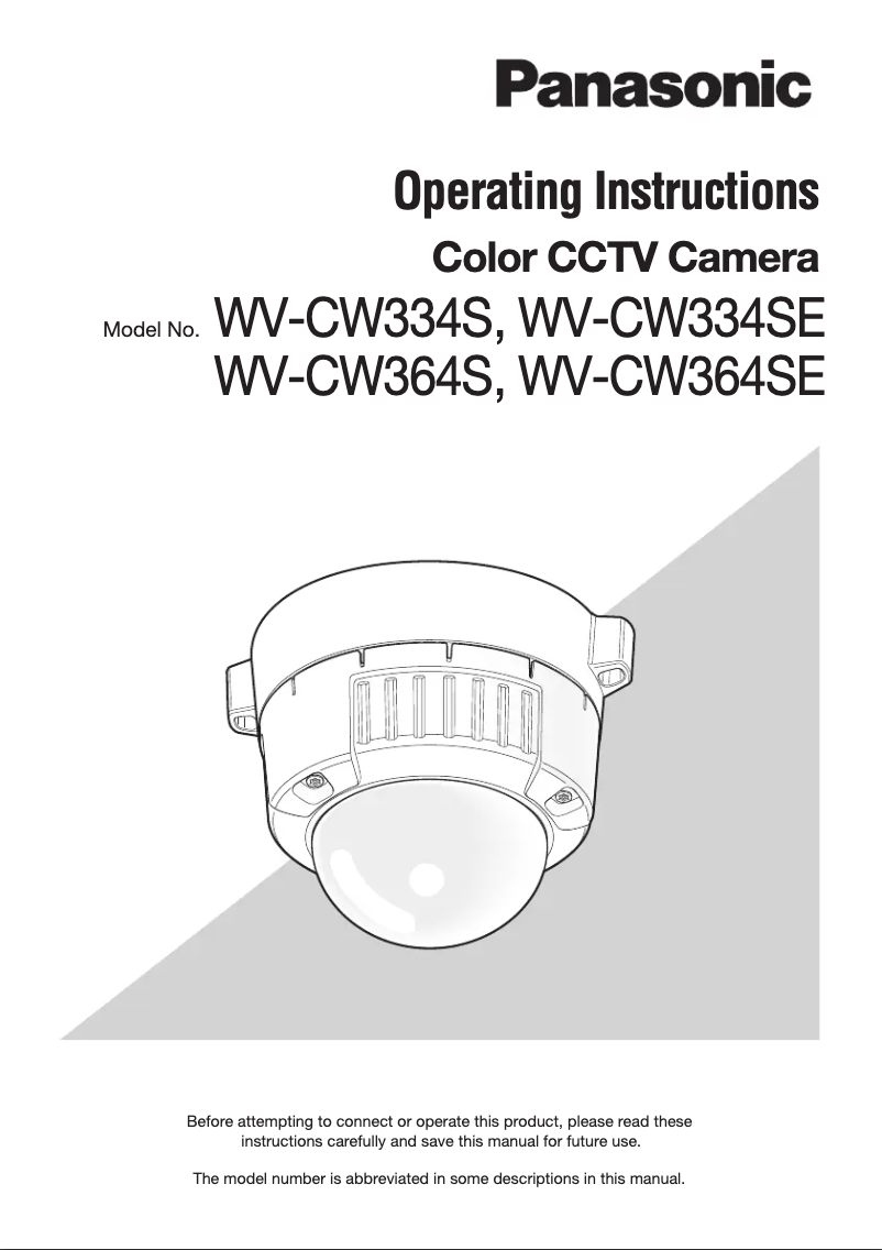 Página 1 del manual Manual de usuario Panasonic WV-CW334SE
