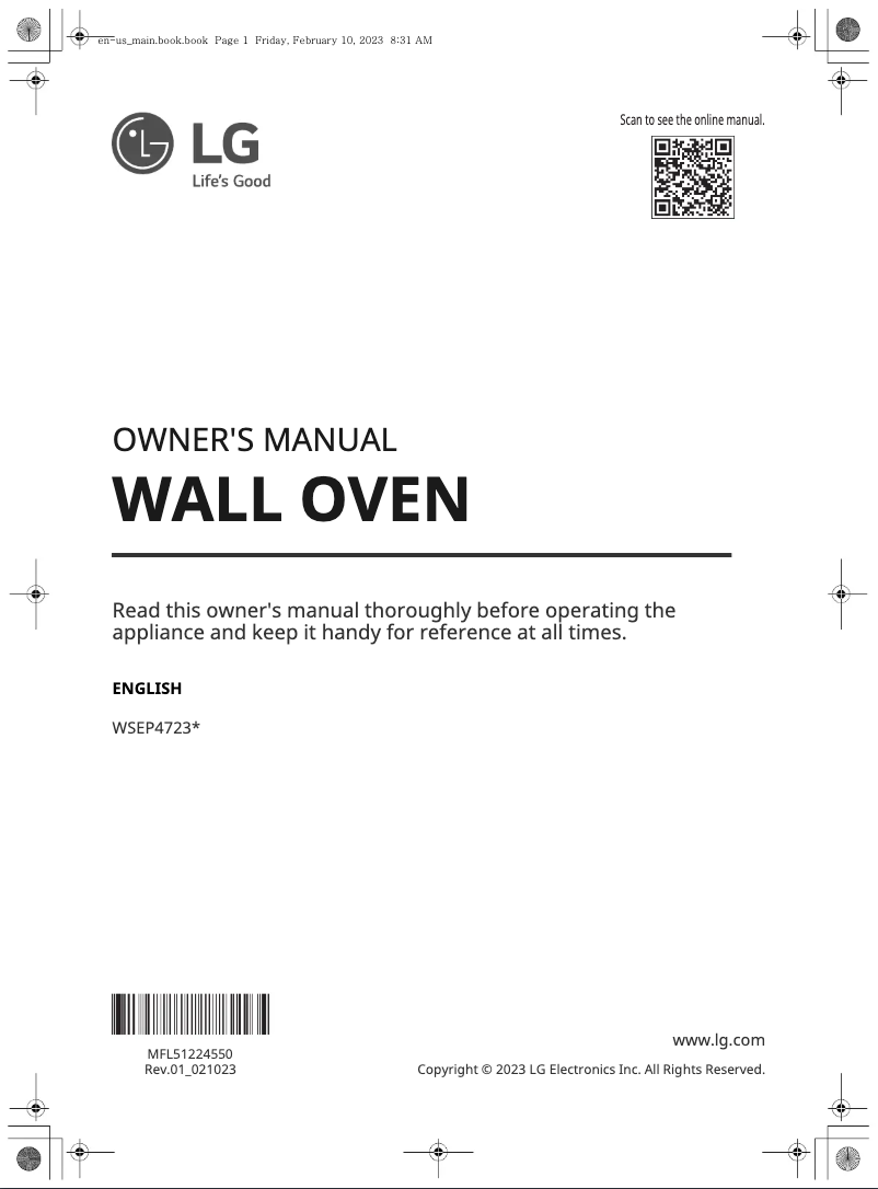 Imagen de la primera página del manual del dispositivo WSEP4723D