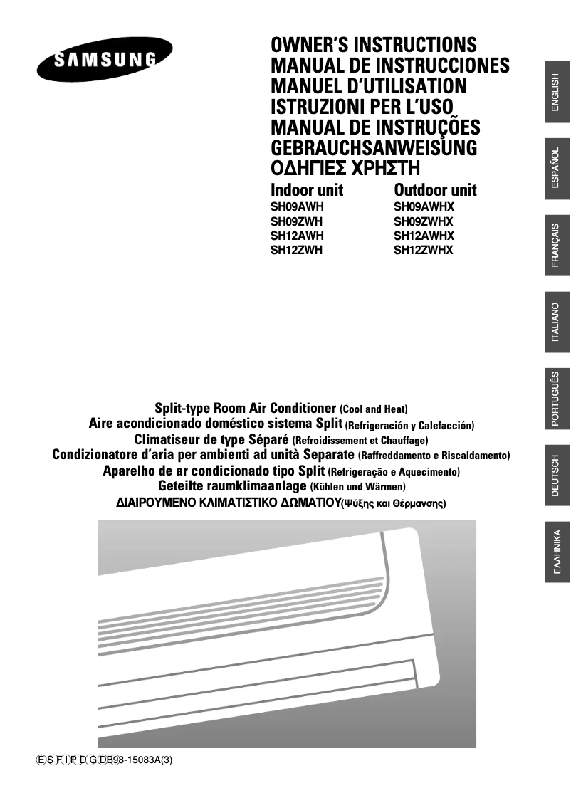 Página 1 del manual Manual de usuario Samsung SH12AWH