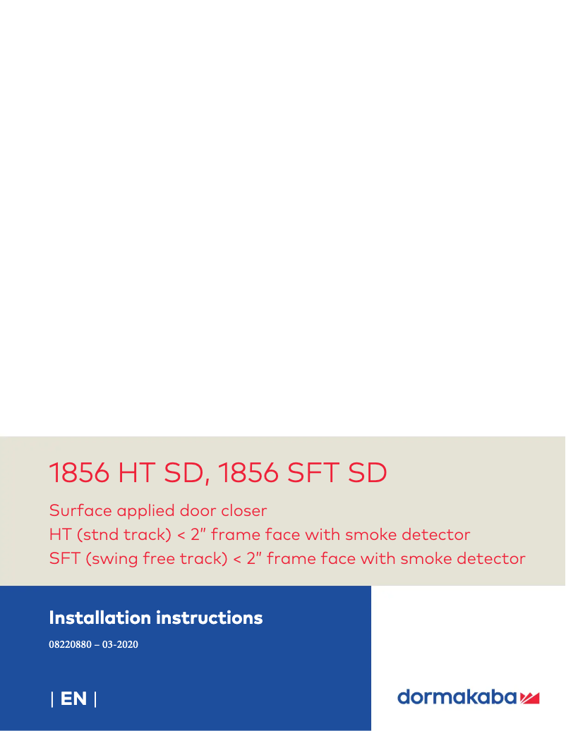 Página 1 del manual Manual de usuario Dormakaba 1856 HT SD