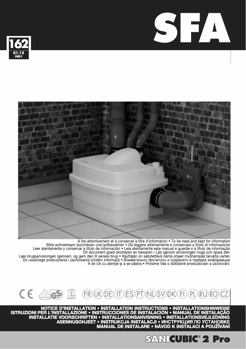 Imagen de la primera página del manual del dispositivo Sanicubic 2 Pro Expert-line