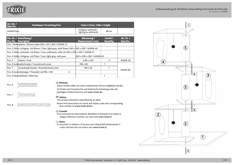 Página nº 1 - Manual de usuario Trixie Piero
