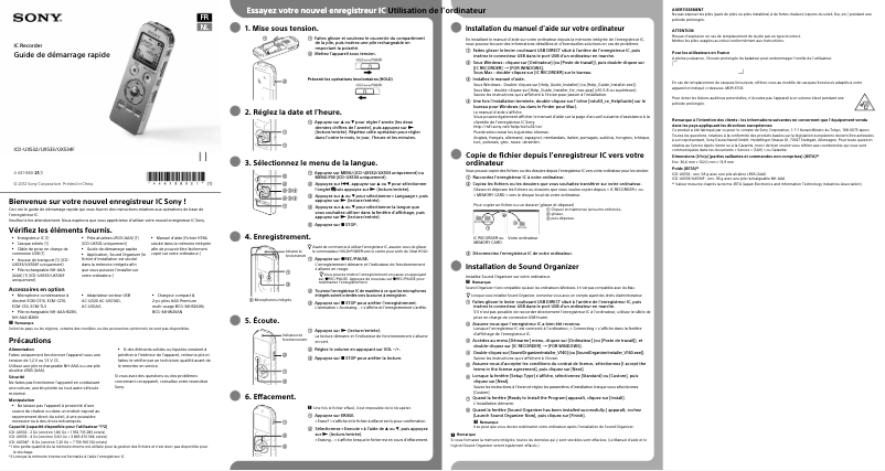 Imagen de la primera página del manual del dispositivo ICD-UX533F