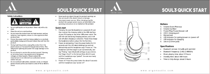Imagen de la primera página del manual del dispositivo SOUL3