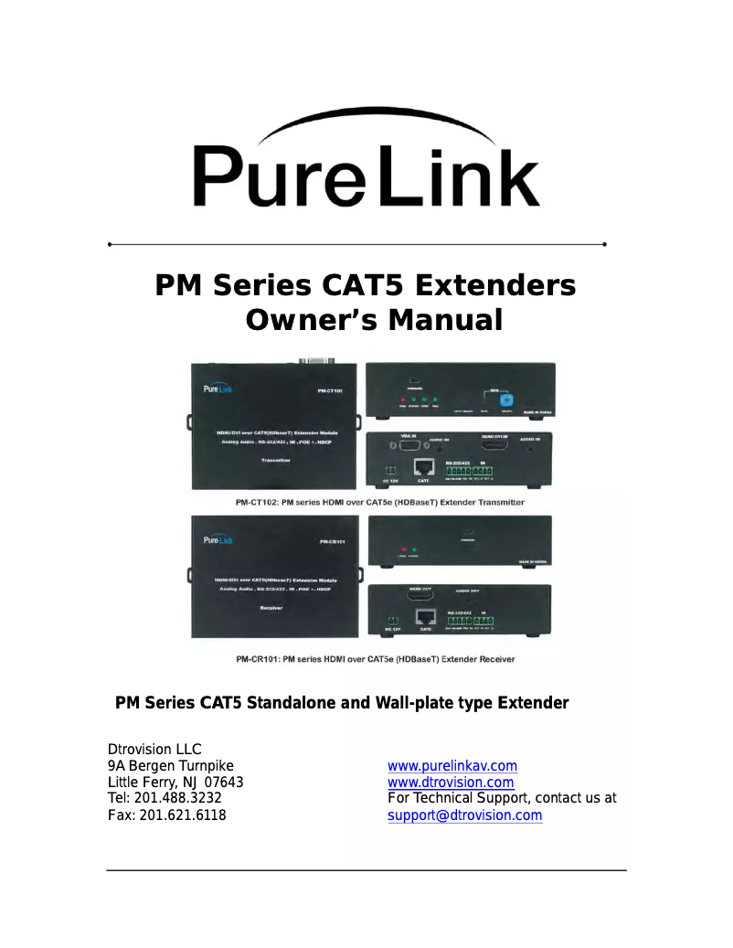 Página 1 del manual Manual de usuario PureLink PM-CR101