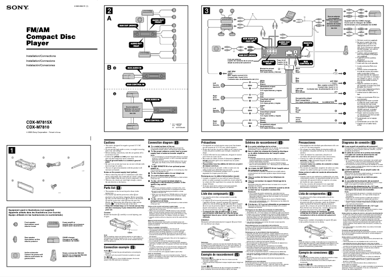 Imagen de la primera página del manual del dispositivo CDX-M7810
