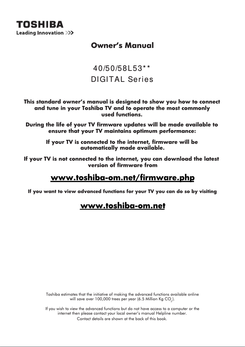 Imagen de la primera página del manual del dispositivo 58L5333