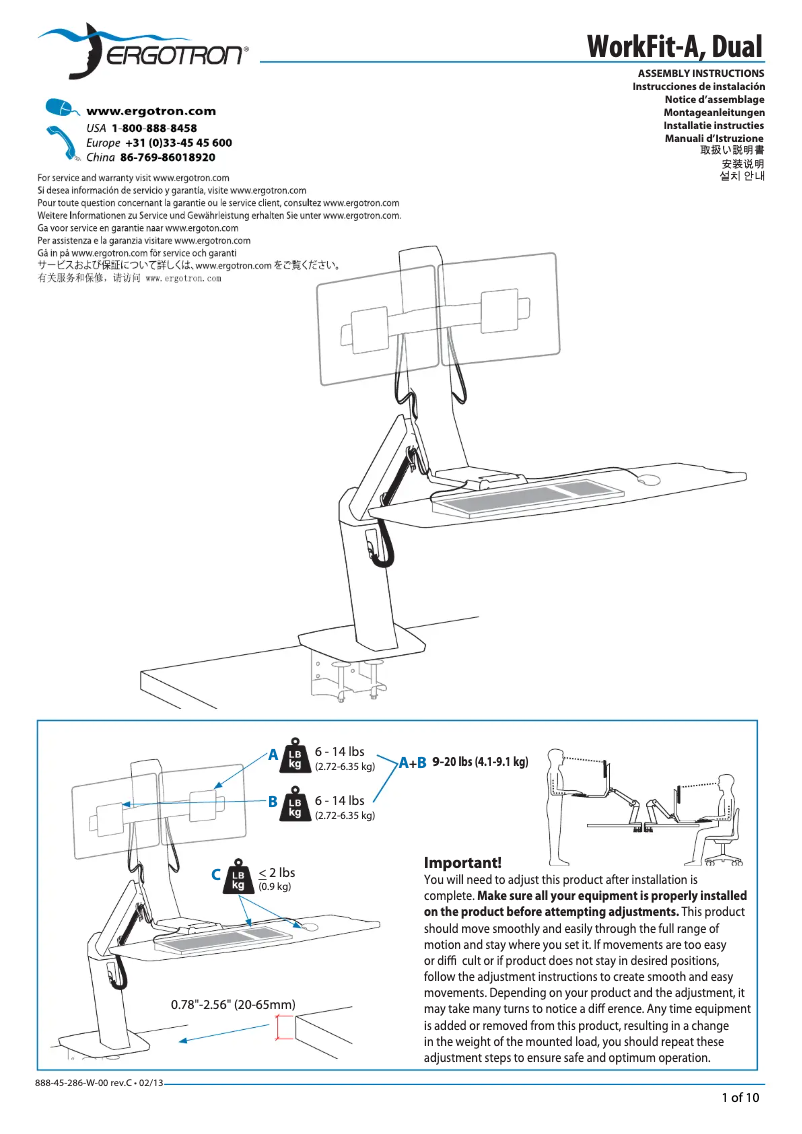 Imagen de la primera página del manual del dispositivo WorkFit-A Dual