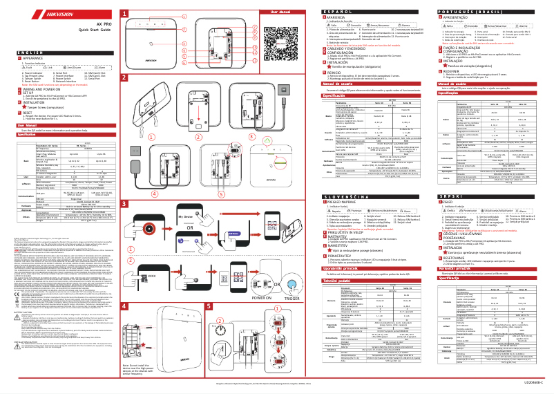 Imagen de la primera página del manual del dispositivo DS-PWA64-L-WB