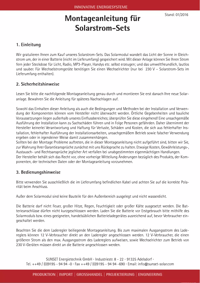 Página nº 1 - Manual de usuario Sunset 2020Gridbox basic