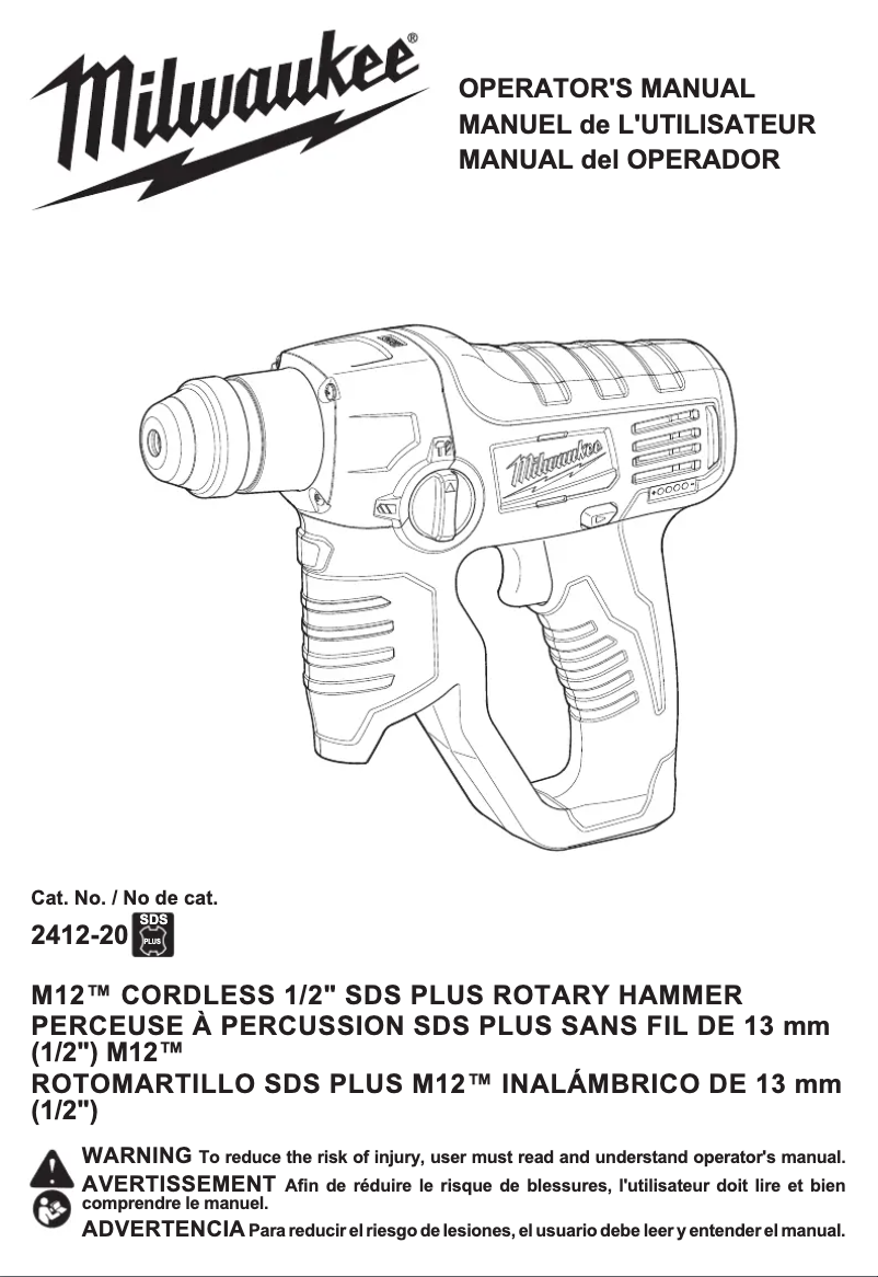 Página 1 del manual Manual de usuario Milwaukee 2412-20
