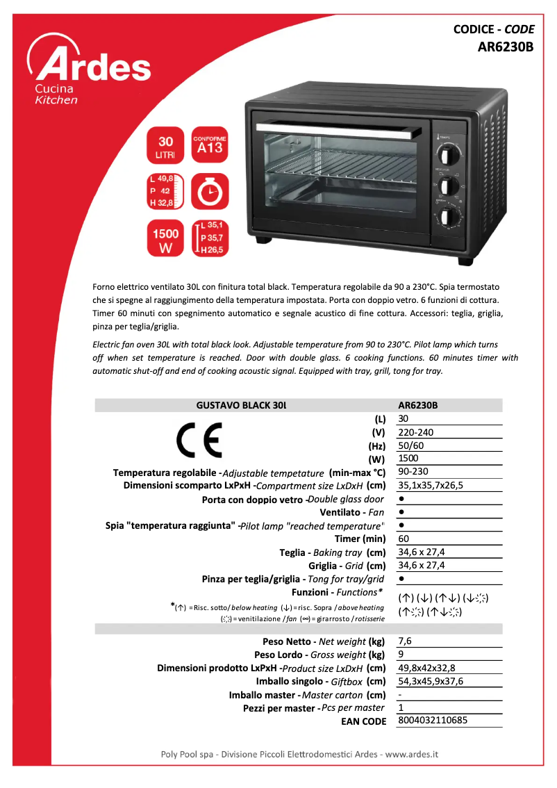 Imagen de la primera página del manual del dispositivo AR6230B