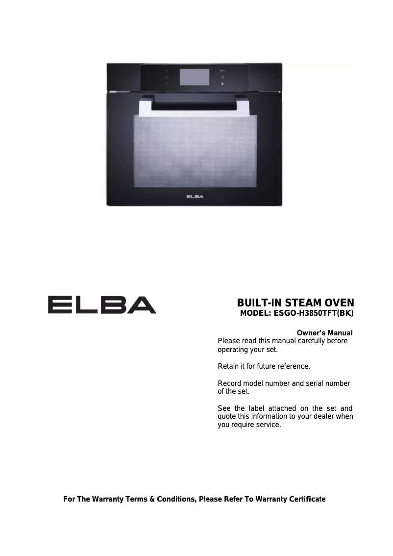 Imagen de la primera página del manual del dispositivo ESGO-H3850TFT(BK)