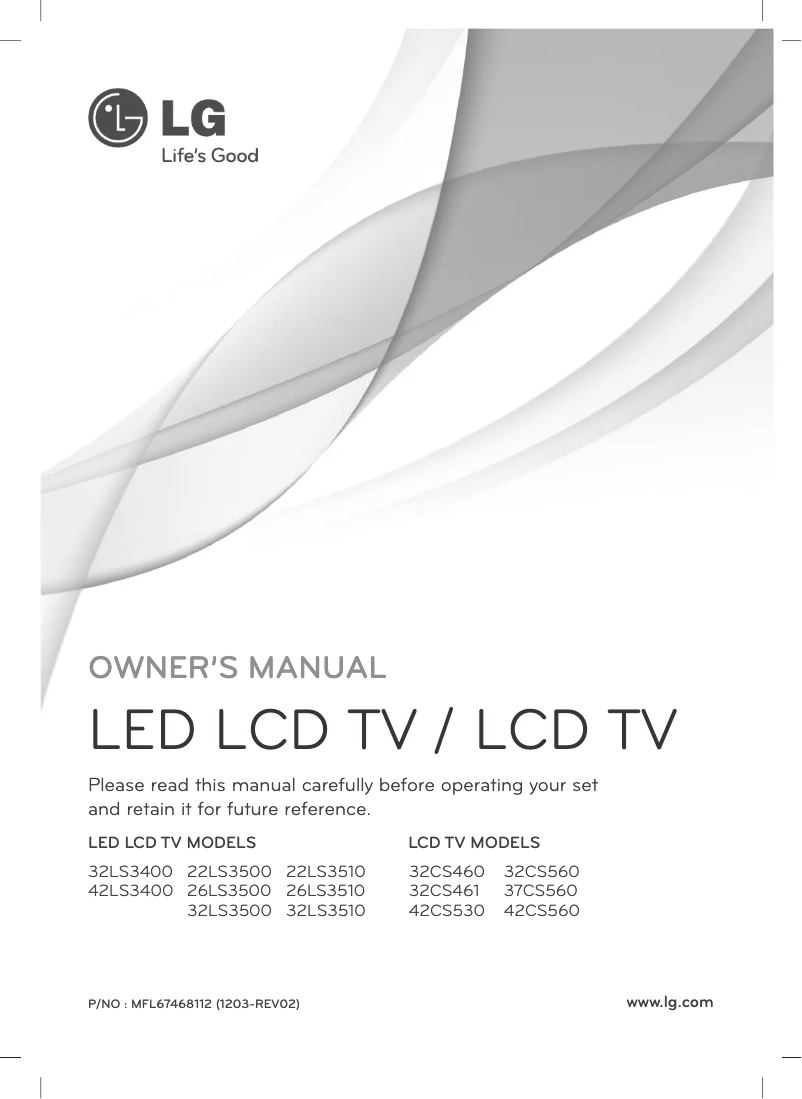 Imagen de la primera página del manual del dispositivo 22LS3500