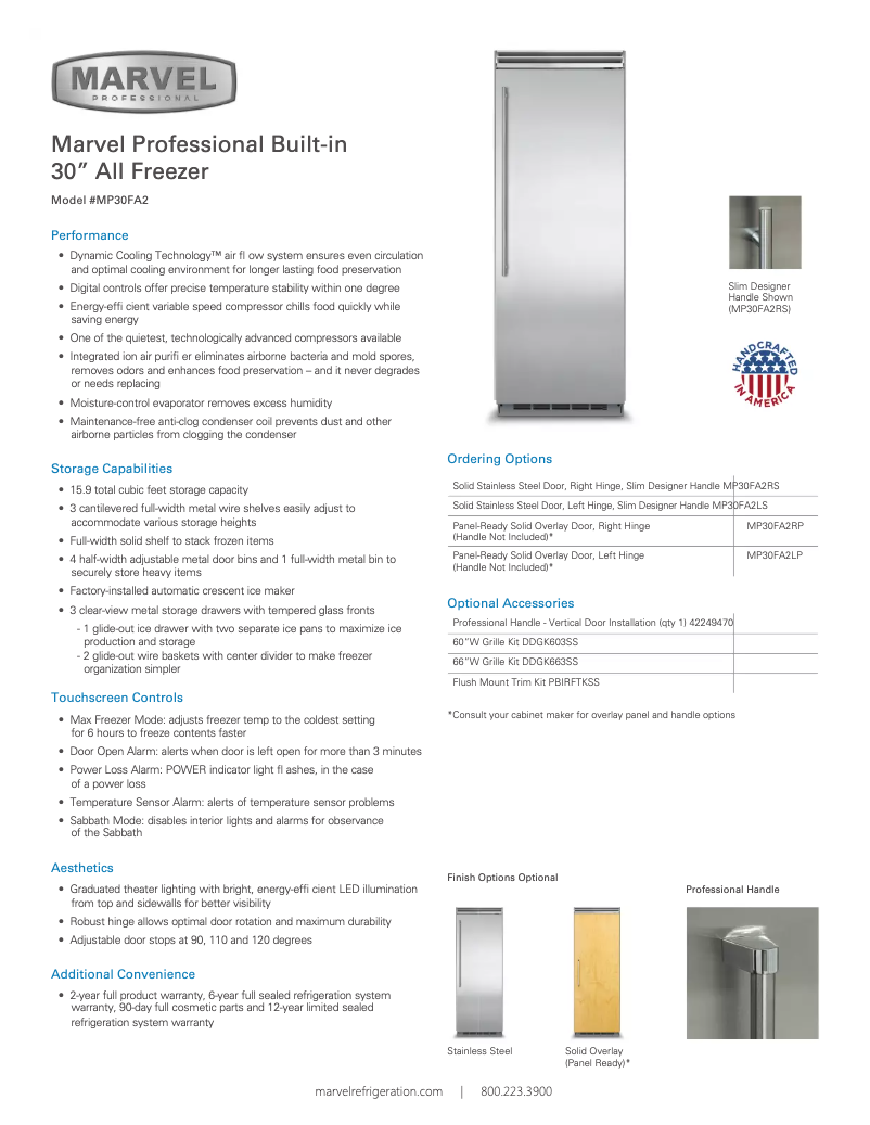 Página 1 del manual Manual de usuario Marvel Professional MP30FA2L