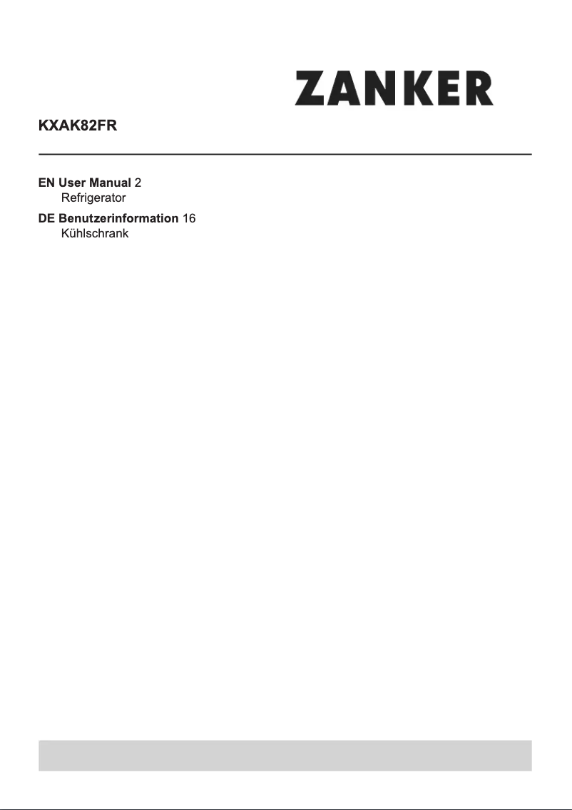 Página 1 del manual Manual de usuario Zanker KXAK82FR