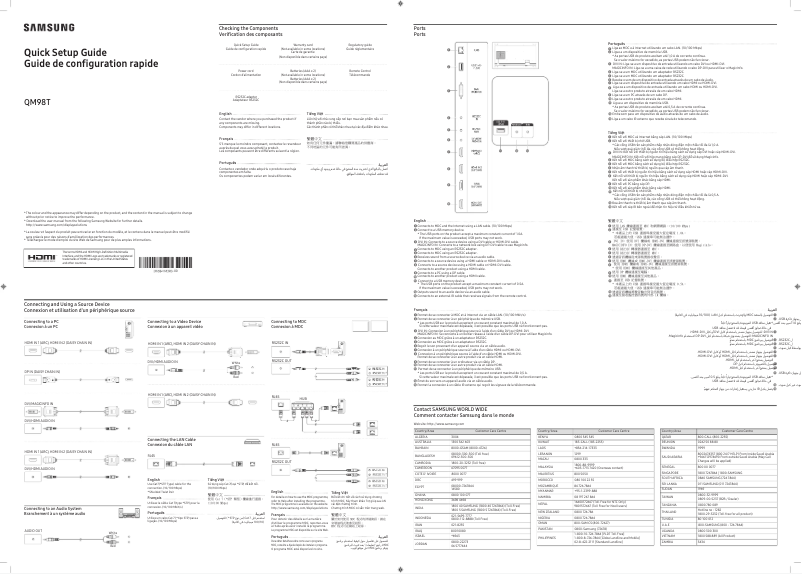 Página 1 del manual Manual de usuario Samsung QM98T