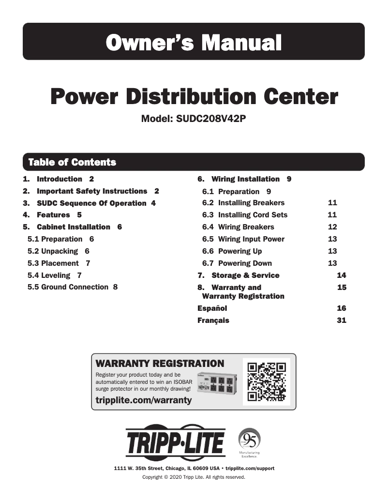 Imagen de la primera página del manual del dispositivo SUDC208V42P
