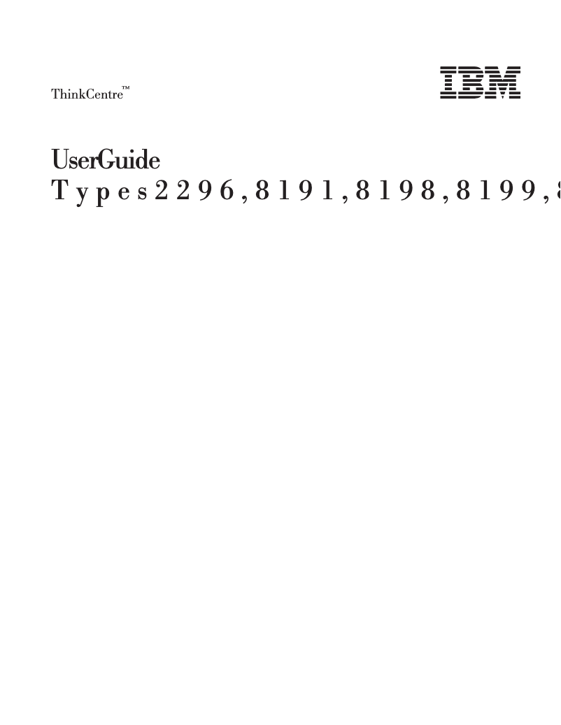 Página nº 1 - Manual de usuario Lenovo ThinkCentre A30