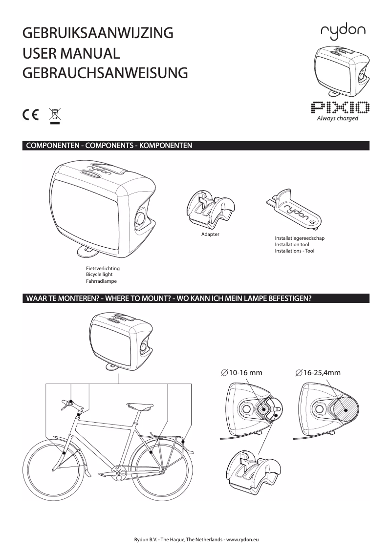 Imagen de la primera página del manual del dispositivo Pixio