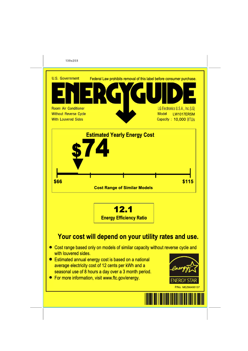 Página 1 del manual Etiqueta energética LG LW1017ERSM