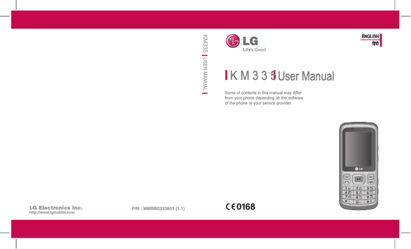 Página 1 del manual Manual de usuario LG KM335