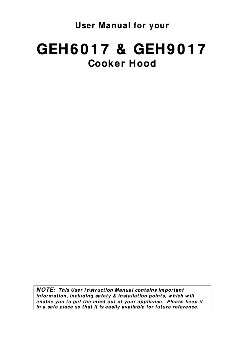 Imagen de la primera página del manual del dispositivo GEH9017