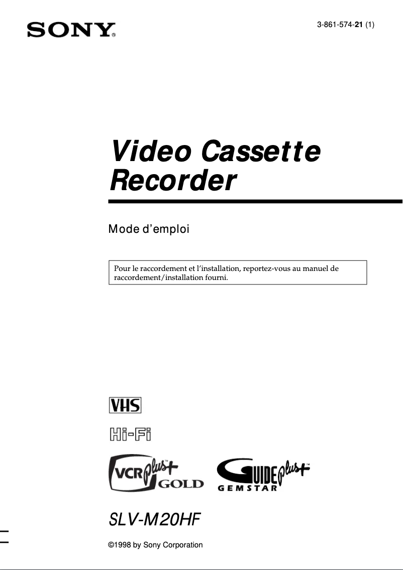 Página nº 1 - Manual de usuario Sony SLV-M20HF