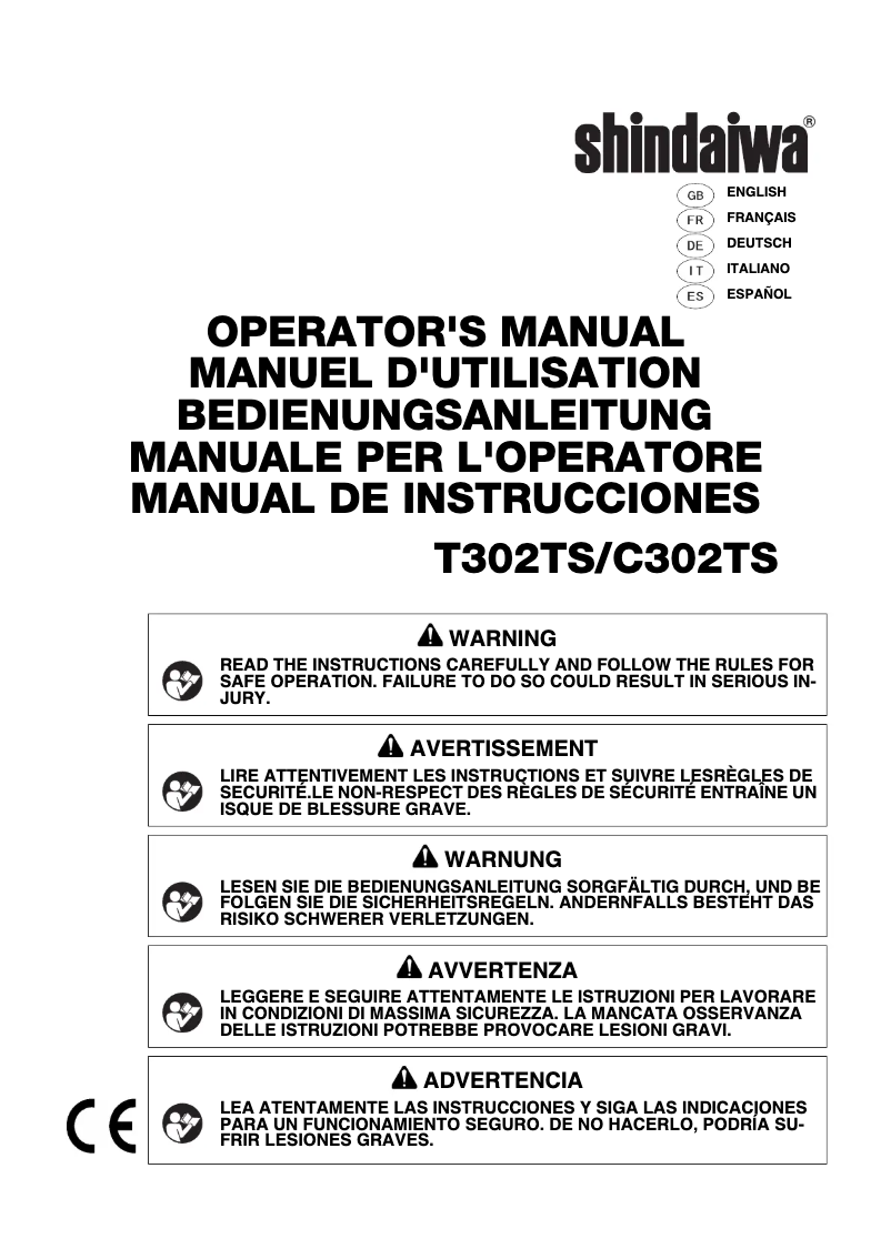 Imagen de la primera página del manual del dispositivo T302TS