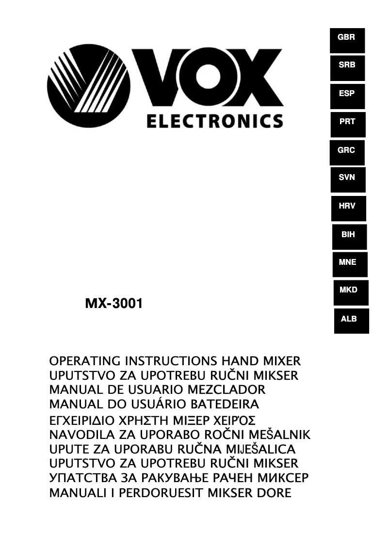 Imagen de la primera página del manual del dispositivo MX3001