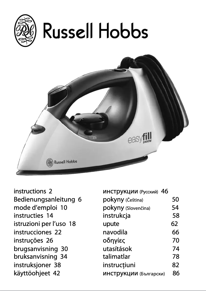Página 1 del manual Manual de usuario Russell Hobbs Easy Fill 17877-56