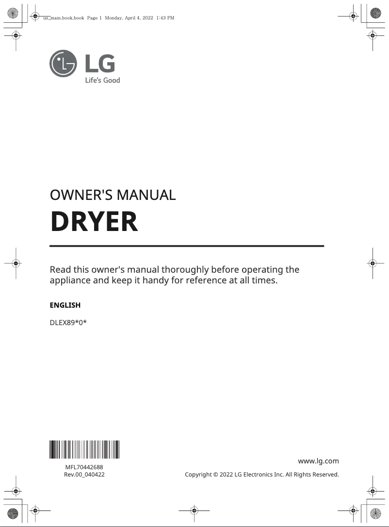 Imagen de la primera página del manual del dispositivo DLEX8900B