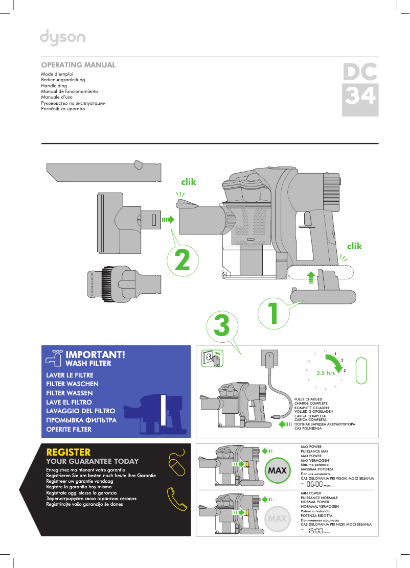 Página 1 del manual Manual de usuario Dyson DC34