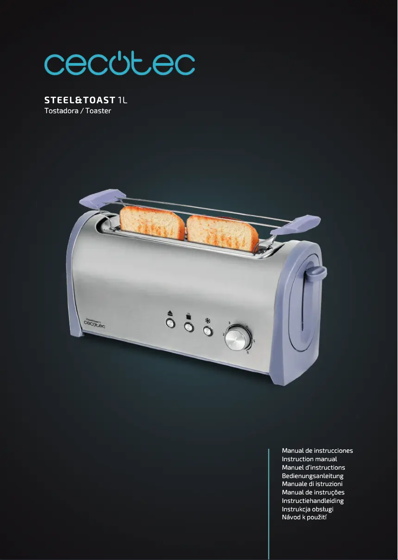 Página 1 del manual Manual de usuario Cecotec Steel&Toast 1L