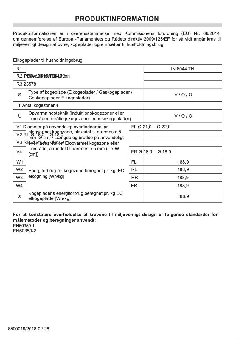 Imagen de la primera página del manual del dispositivo IN 6044 TN