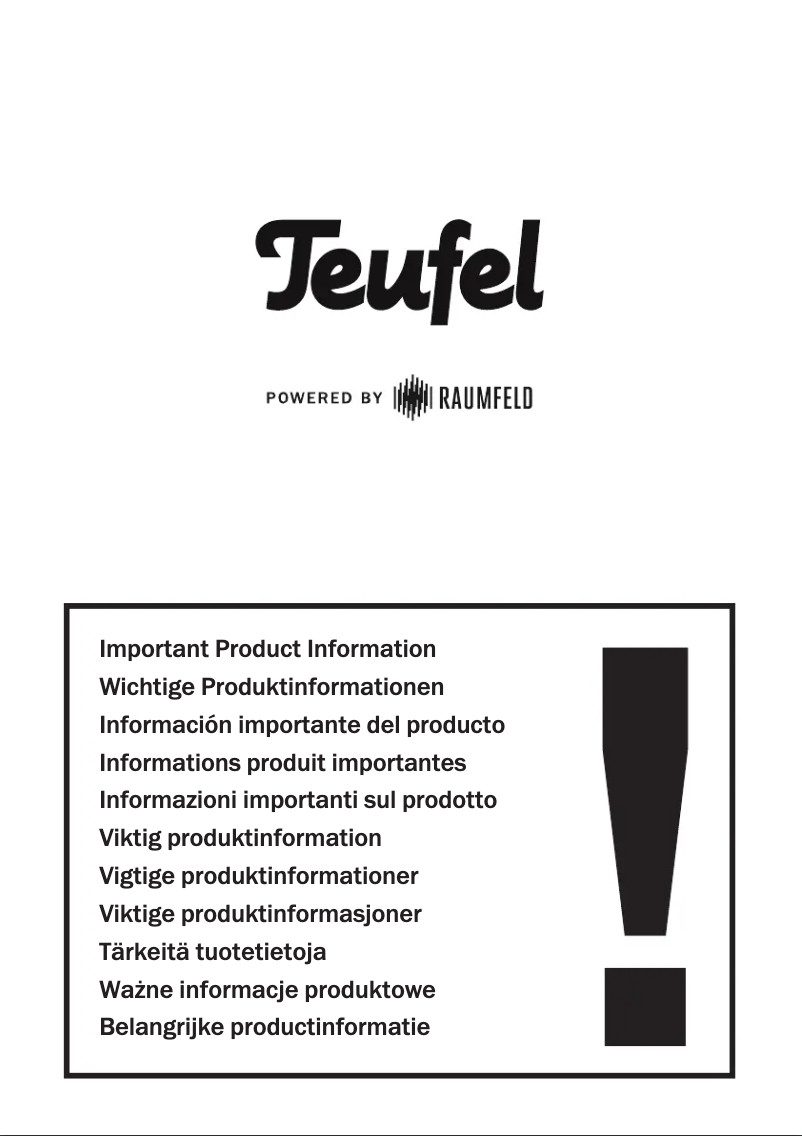 Página nº 1 - Instrucciones de seguridad Teufel Cinarbar Ultima