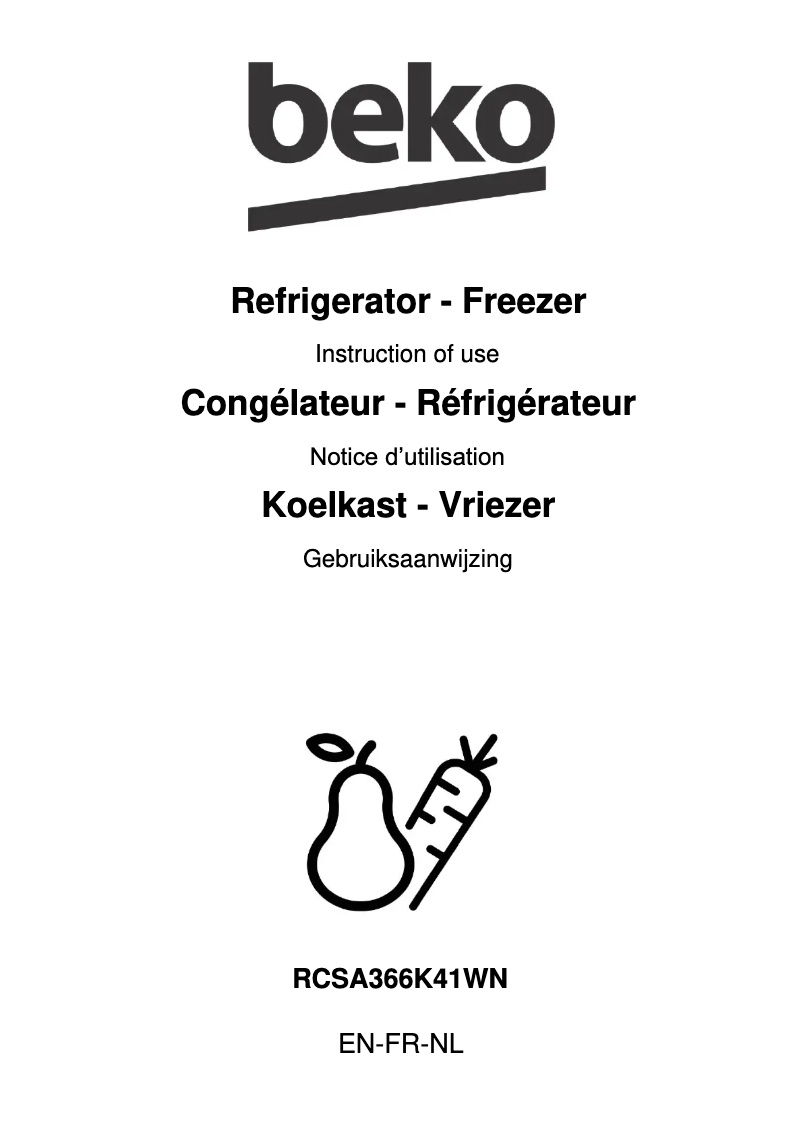 Página 1 del manual Manual de usuario Beko RCSA366K41WN