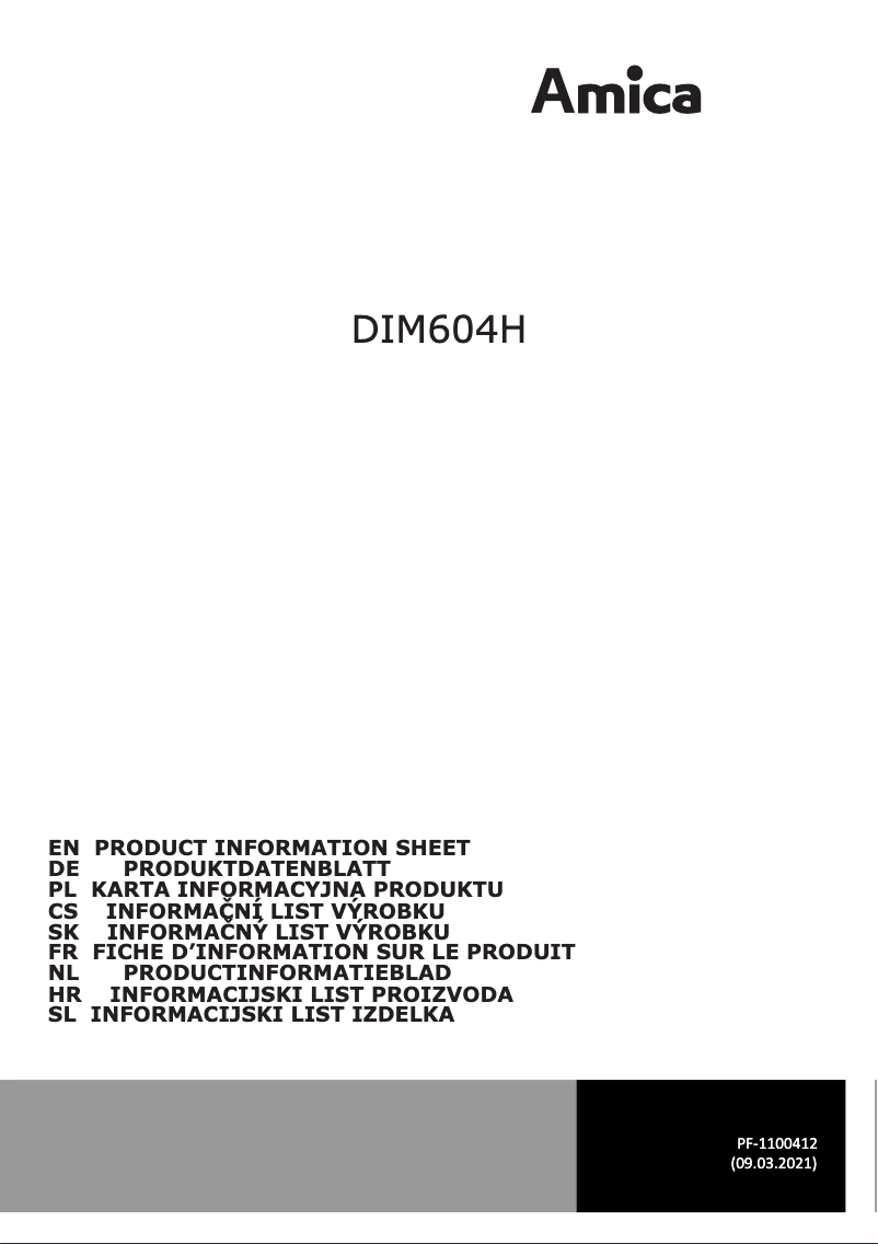 Imagen de la primera página del manual del dispositivo DIM604H