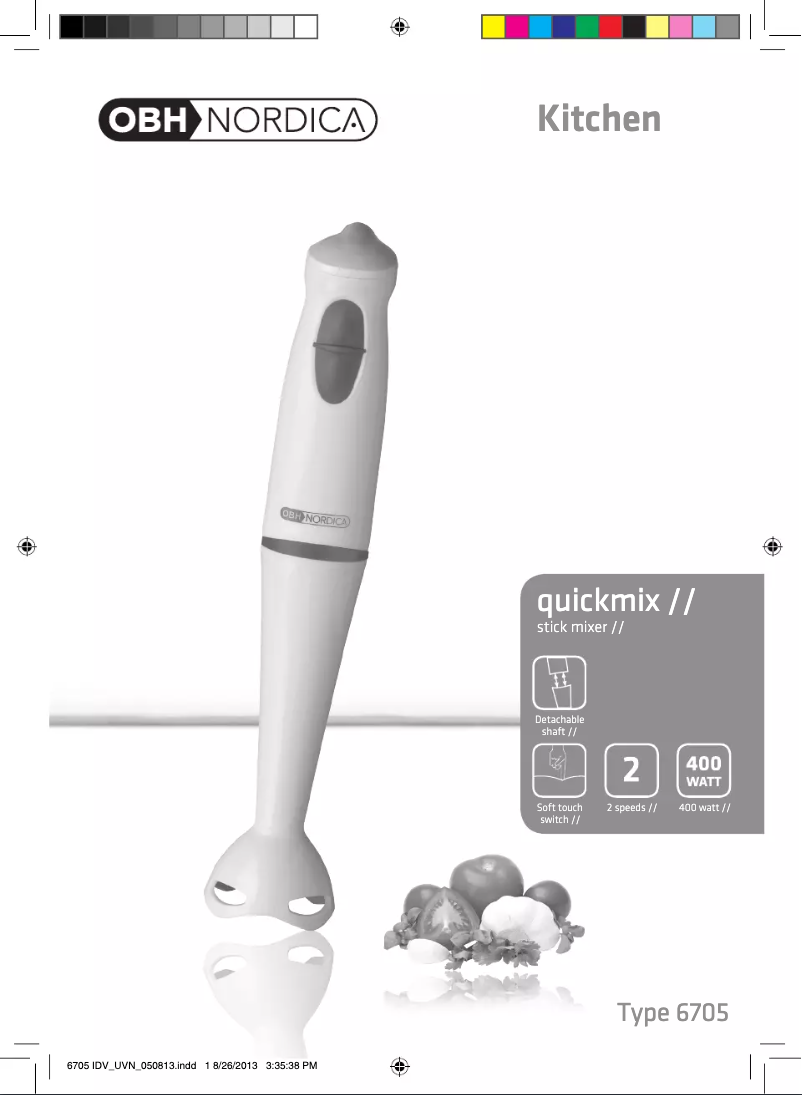 Imagen de la primera página del manual del dispositivo Quickmix 6705