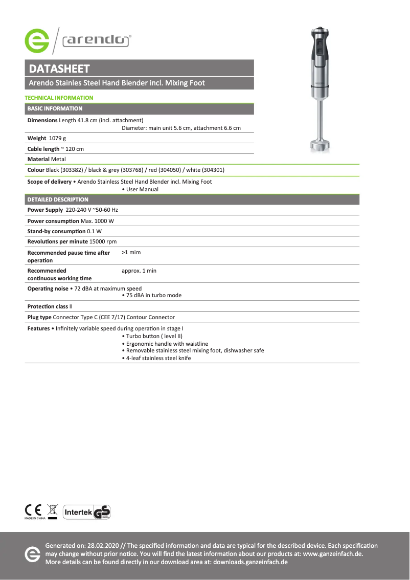 Imagen de la primera página del manual del dispositivo Mano 304826