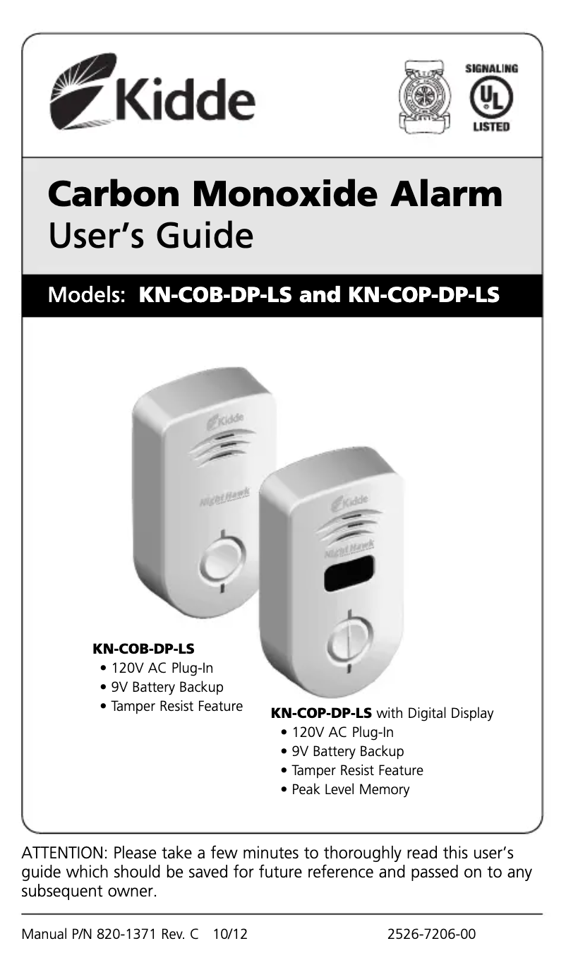 Imagen de la primera página del manual del dispositivo KN-COB-DP-LS