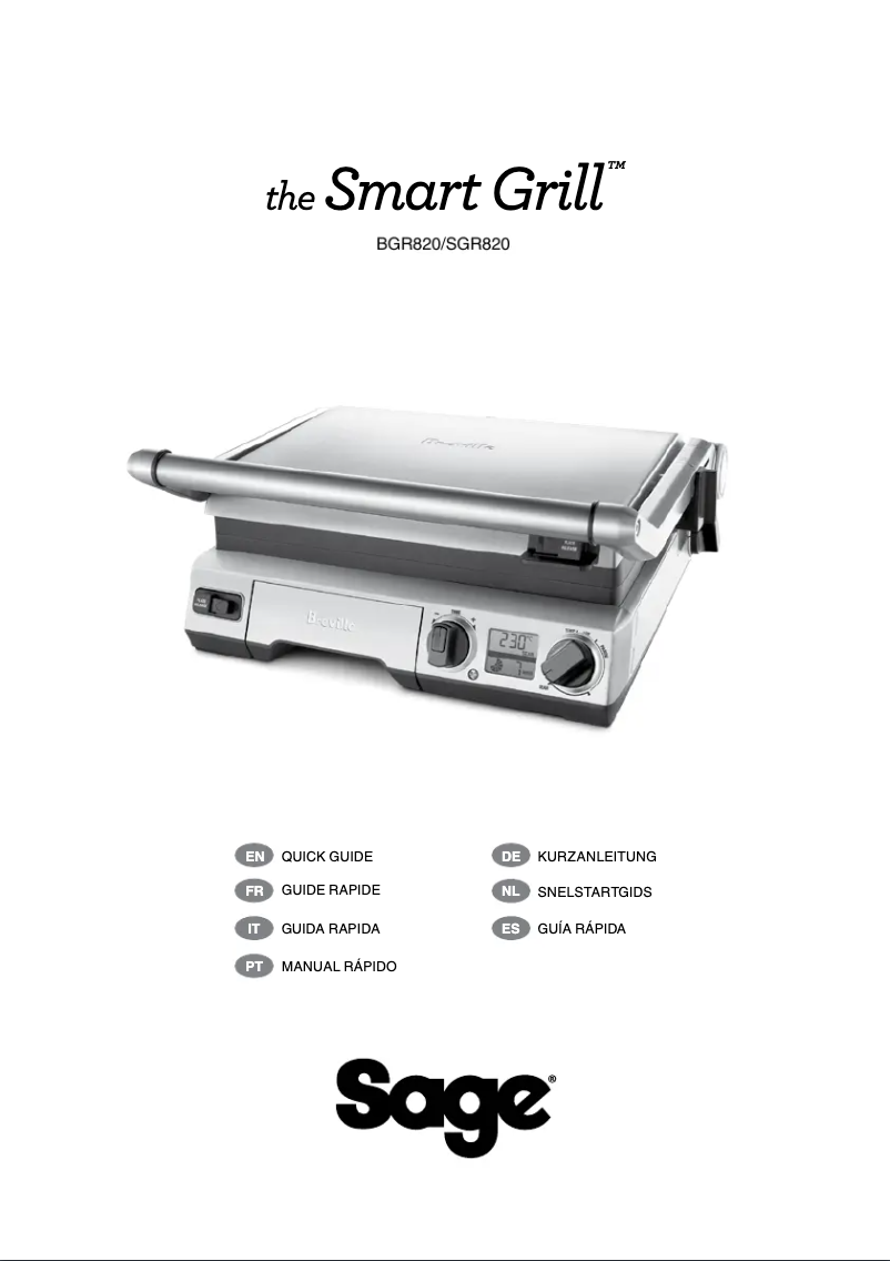 Página 1 del manual Manual de usuario Sage The Smart Grill BGR820