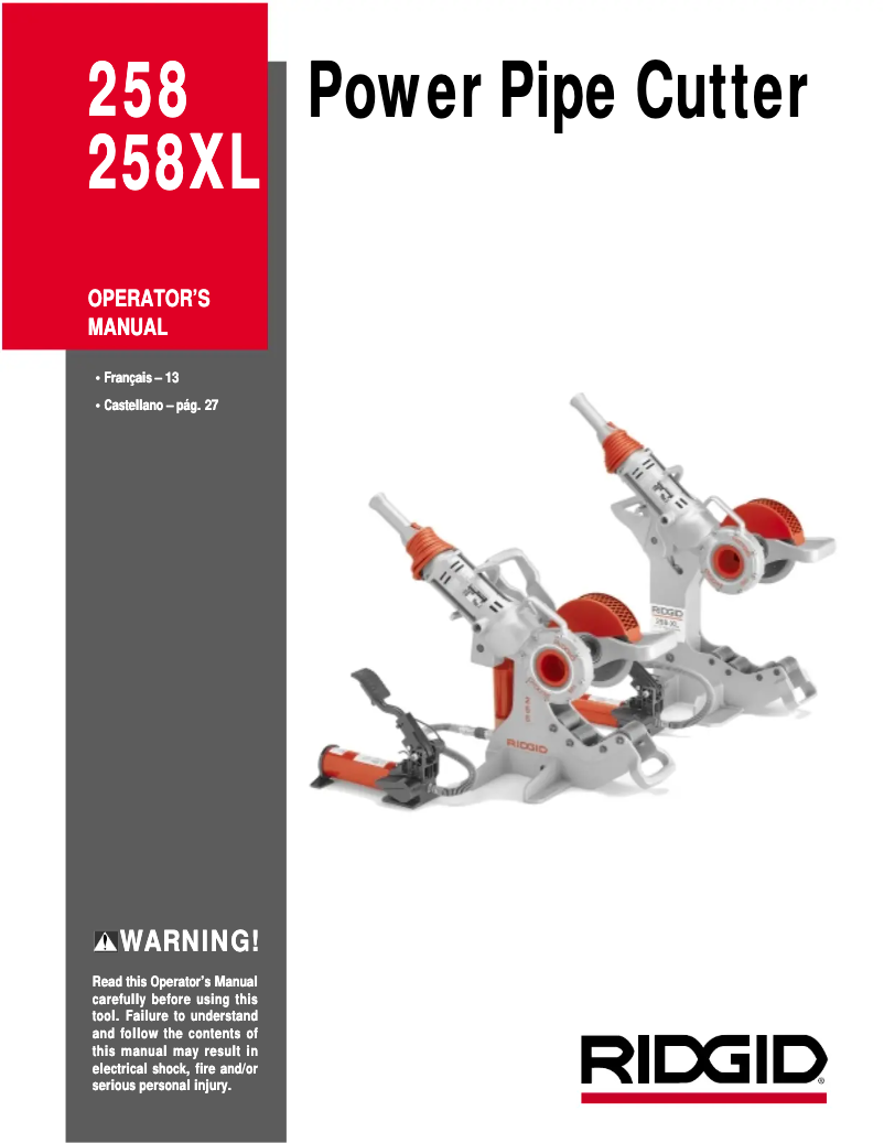 Imagen de la primera página del manual del dispositivo 258XL