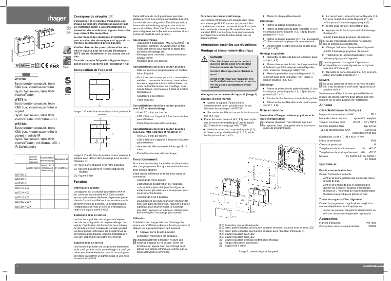 Página 1 del manual Manual de usuario Hager WST322N