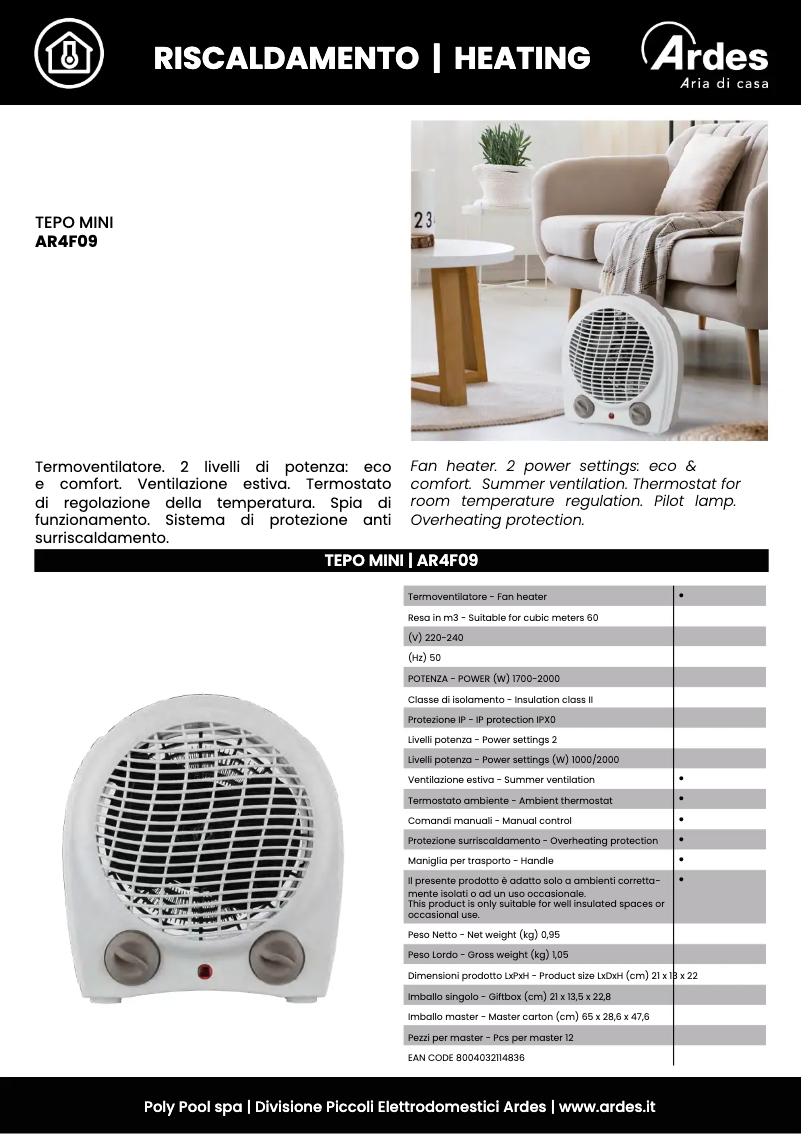 Página nº 1 - Ficha técnica Ardes AR4F09