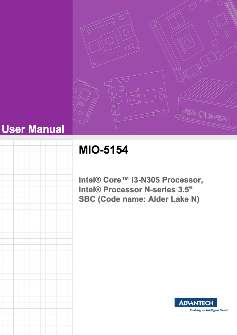 Página 1 del manual Manual de usuario Advantech MIO-5154N-P4A1