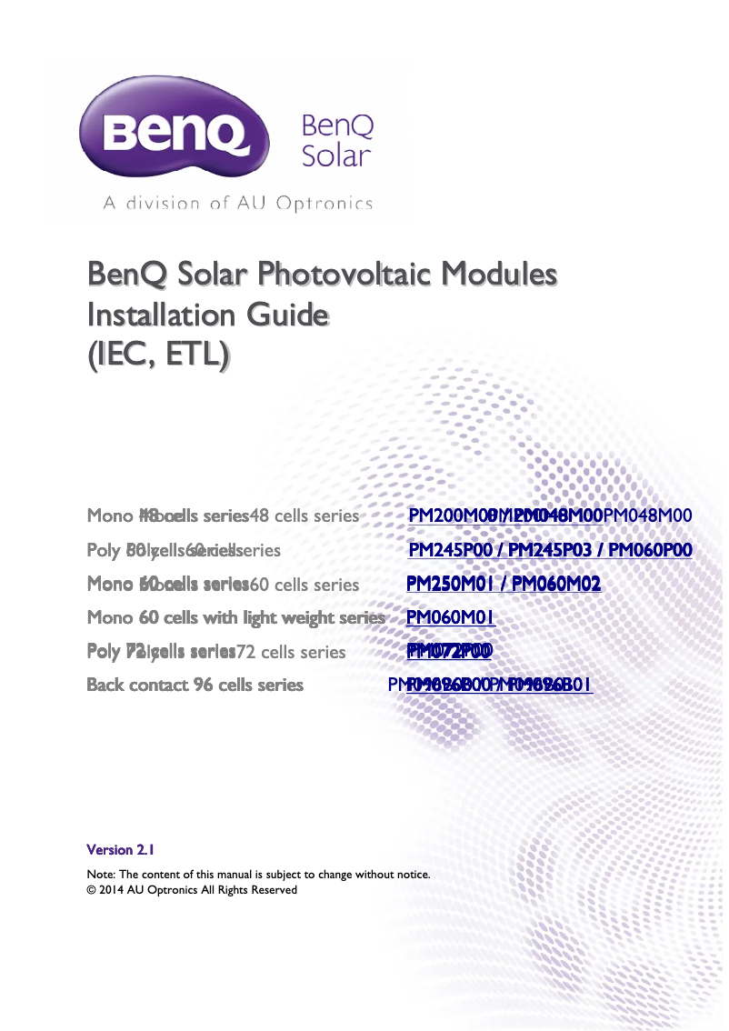 Imagen de la primera página del manual del dispositivo PM245P03