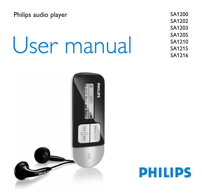 Página 1 del manual Manual de usuario Philips SA1215