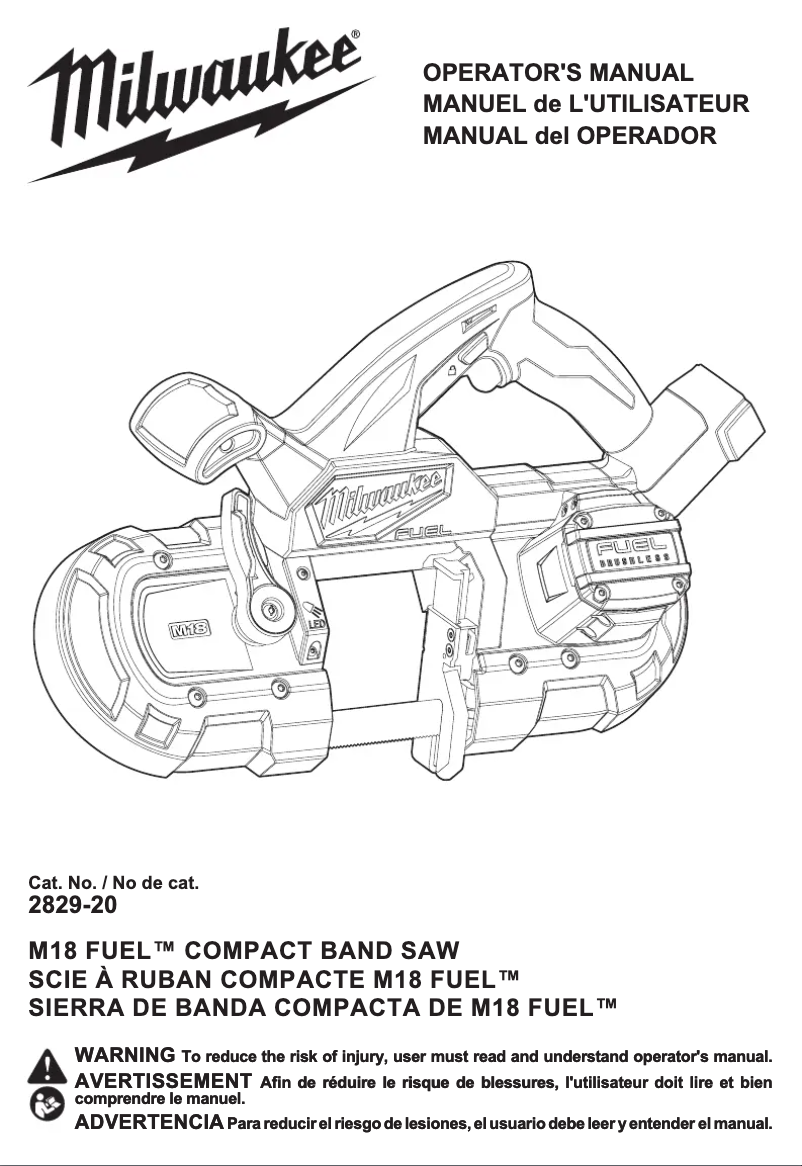 Imagen de la primera página del manual del dispositivo M18 Fuel 2829-22