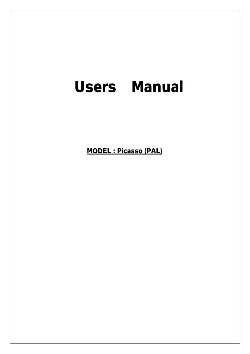 Imagen de la primera página del manual del dispositivo Picasso 141885